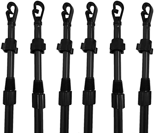 FB FunkyBuys 2 x 2.4m HeavyDuty Telescopic Clothes Line Prop Adjustable Washing Line Prop Extendable Laundry Supporting Pole Black