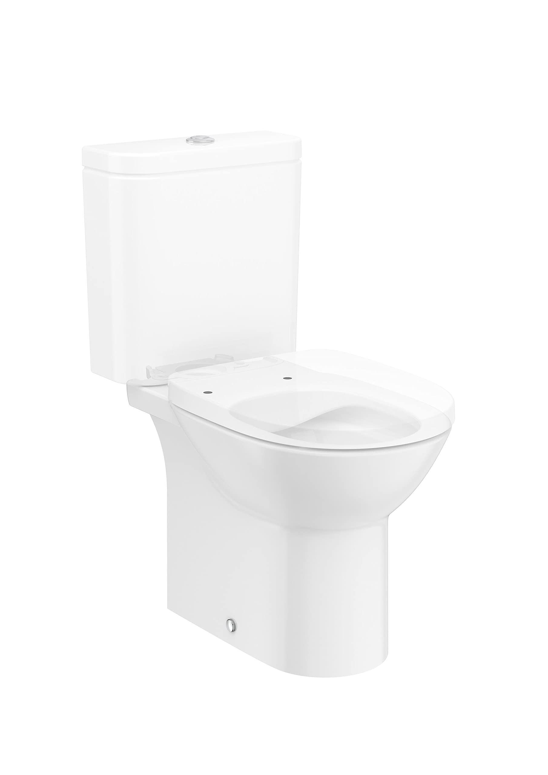 Roca,Debba,ROUND - Taza Rimless con salida dual para inodoro de tanque bajo,Blanco,350mm x 655mm x 760mm,A34299P000