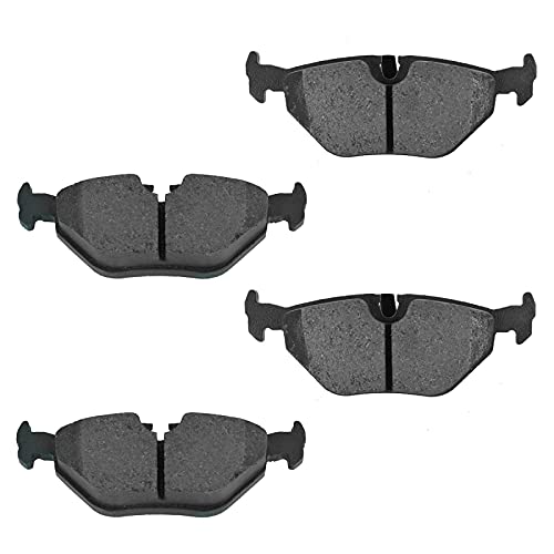 Image of TRQ Rear Brake Pad and Rotor Set Semi Metallic | For 1989-1995 BMW 525i 1993 525iT 1994-1995 530i 1989-1993 535i