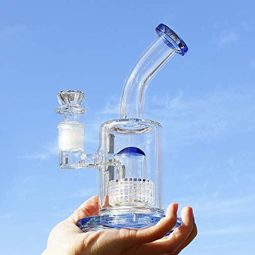 The7boX Thick Bong Glass Water Pipes Smoke Blue Bongs with Percolator 18.8mm¡­