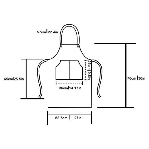 Durable Black Denim Aprons For Men/Women With Pockets Tool Apron Waterproof Adjustable Canvas Apron Lightweight Kitchen Apron Work Apron #TOP2