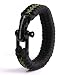 The Friendly Swede Paracord Bracelet with Microcord and D-Shackle - Adjustable Size (Army Green Medium)