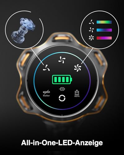 Akku-Staubsauger-45000Pa550W65Min-16L-Staubsauger-Kabellos-mit-Display-Anti-Tangle-Buerste-Selbststehend-Wandladestation-8-Schicht-Filtration-Ultraleise-fuer-TierhaareTeppicheHartboedenAuto - Sparfuchs24.io - Preisvergleich & Top Angebote Online