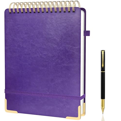 Carnet à spirales A4 idéal pour le travail et les réunions de bureau avec couverture en cuir