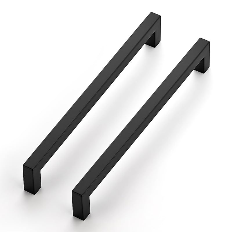 Ravinte Pack of 10 Cabinet Handles, 204 mm, Furniture Handles, Black Handles for Kitchen Cabinets Cabinet Handles