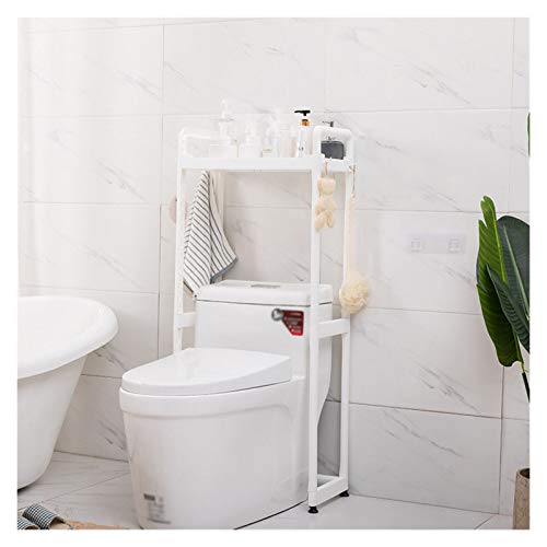 Toilettenregal, Aufbewahrung für Badezimmer, Platzsparend Oben Toilettenregal, Vertikales Balkonhalterung Ohne Stanzen (Weiß)