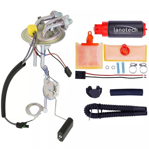 Lanotech Fuel Pump for 1973-1991 LS/LT Swap 340LPH High Flow -6AN Fitting Hanger + Sending Unit