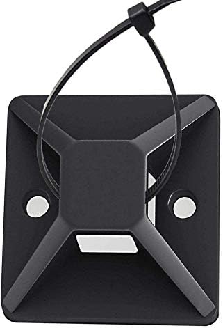 Haquno Stronger-Adhesive-Backed Cable Mounts Wire Tie Base Holders， Screw-Hole Anchor Point Provides Optimal Strength for Long