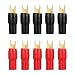 WINOMO 5 Pairs 4 Gauge Strip Spade Terminal Spade Fork Adapters for Speaker Wire Cable