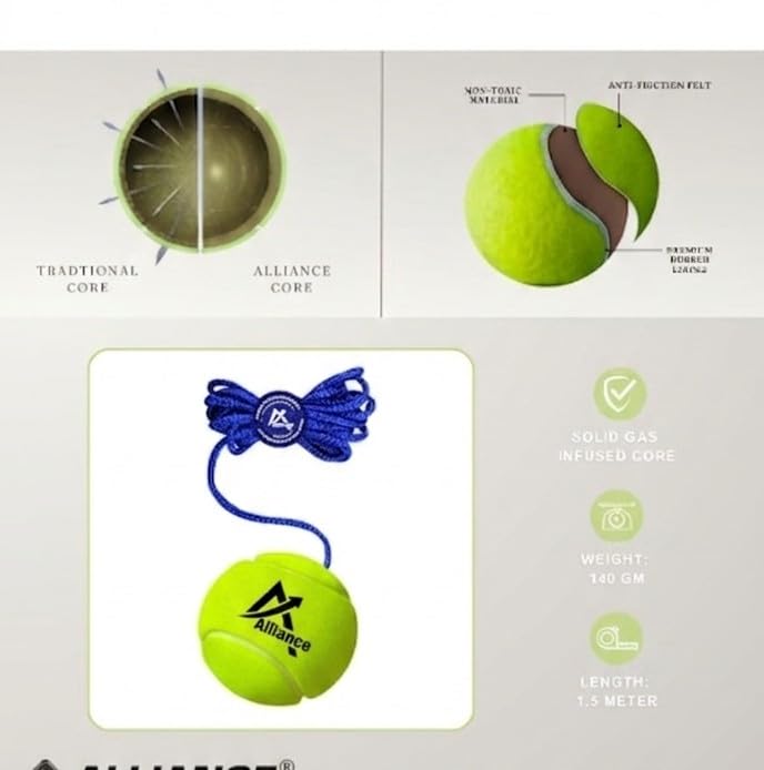 Image of Tennis Hanging Ball or Trainer Ball with Rope Solo Practice Training Aid