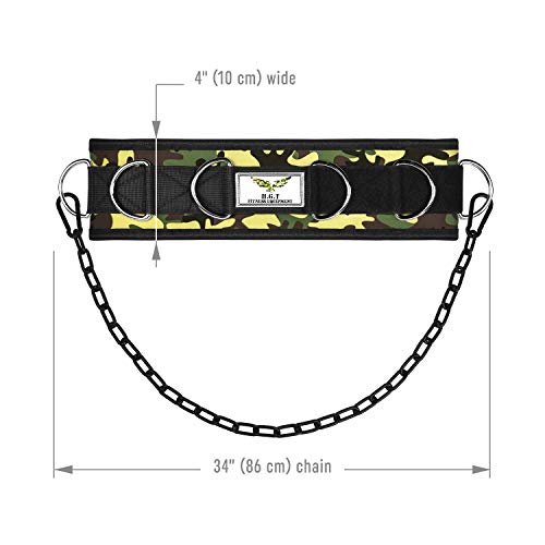 The x Bands Weighted Dip Belt - Weight Lifting Belt for Women - Weight Lifting Belts for Men - Weight Belt with Chain- Chain Belts for Women - Weightlifting Belt Men - Chain Belt Camo M - Thumbnail 6