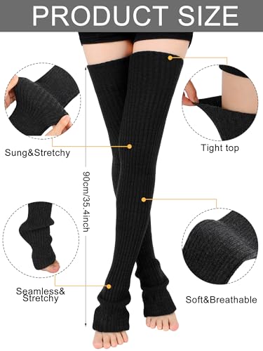 Image of SATINIOR 3pairs Thigh High Knit Leg Warmers, Footless Socks
