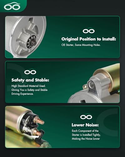 Image of SCITOO Starter Motor SFD0046 6647 for Ford F-Series Pickups 1999 2000 2001 2002 2003 2004 2005 2006 2007 2008 4.2L (256) V6 ‎1.4kW /12 Volt CW 10-Tooth Pinion