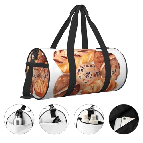 Painted Bread Duffle Bag for Men Women - Carry on Overnight Bag Travel Duffel Tote Bags Yoga Gym Bags Waterproof Weekender Bag Large Luggage Bag with Adjustable Strap4