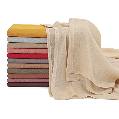 Yeieeo Women's Hijab Lightweight Breathable Solid Color Soft Cotton Hijab for Women Muslim Fashion Scarves4