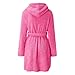Sdwingk Short Plush Robe for Women with Pockets Mid Length Bathrobe Fuzzy Fleece Robes Cozy Soft Nightgown Winter Sleepwear