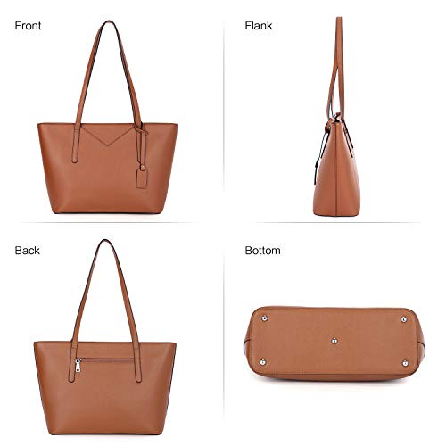BROMEN Women Handbags Designer Leather Tote Purse Large Capacity Purses and Handbags Shoulder Bag Brown