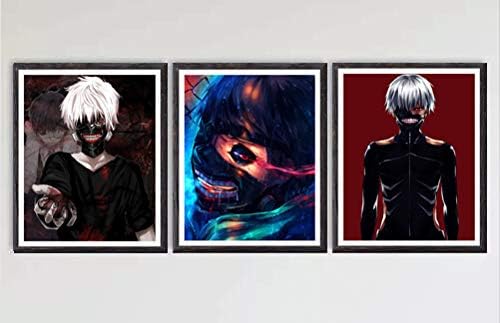 Original Manga Anime Tokyo One Eye Monster Digital Canvas Art Print,8 x 10 Inches,No Frame,Set of 3