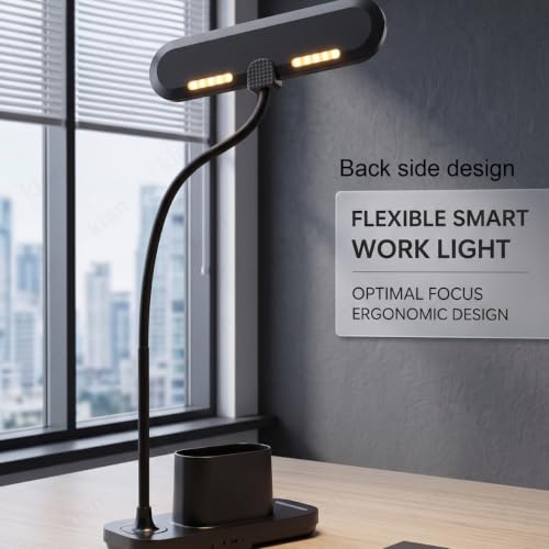 Image of Kian 3-in-1 LED Desk Lamp with Pen & Phone Holder, 2400mAh Battery - USB Rechargeable Study Lamp with Touch Sensor, 3 Light Modes, Eye Protection & Warm White, (Pack of 1) (Lamp 8)