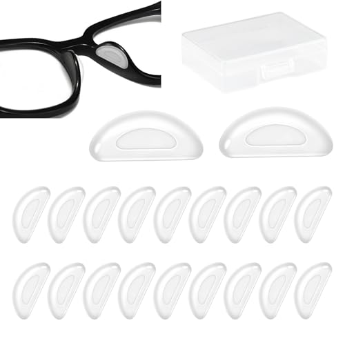 JoyEcho Plaquettes de Nez Adhésives pour Lunettes,10/30 Paires Plaquettes de Lunettes en Silicone Antidérapant en Forme de D,pour aux Lunettes de Soleil,...