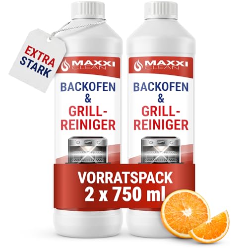 Maxxi Clean 2 x 750 ml Backofen und Grillreiniger Gel Paste I extrastarker selbstarbeitender Fettlöser I entfernt hartnäckige Verkrustungen ohne Schrubben I Backofen Herdplatte Grill I Made in Germany