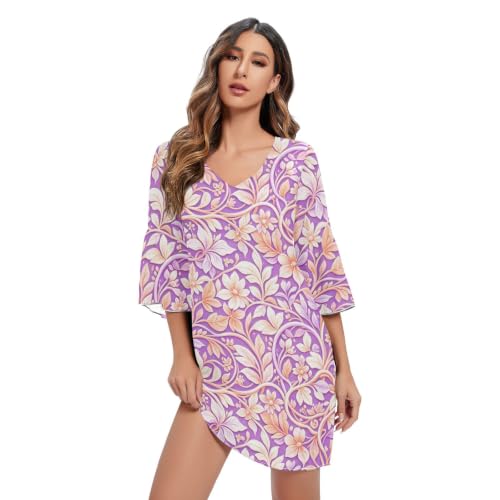 Robe en mousseline de soie à motif feuilles pour vos terrasses