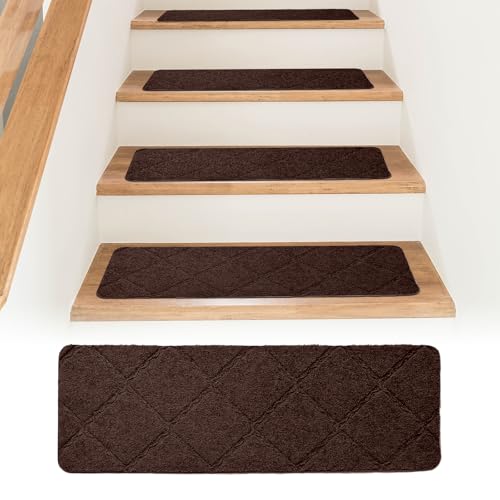15 sztuk dywaników na stopnie schodowe, 76 x 20 cm Wewnętrzne maty schodowe antypoślizgowe, samoprzylepne maty antypoślizgowe do cięcia na wymiar Wielokrotnego użytku do ochrony schodów