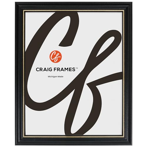 Craig Frames 314BG Black & Gold 14x22 Picture Frame