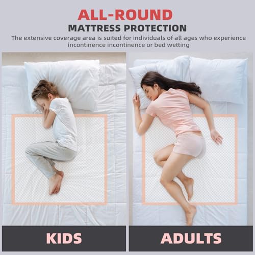 Image of MKISS Tear-Resistant Oversized Bed Pads 40 inch x 60 inch(40 Counts), Heavy Duty Ultra Absorbent Underpads, Chucks Pads Disposable for Adults, Children, Babies, Elderly and Pets