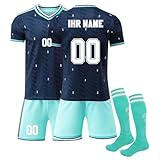 26/27 Deutschland Fußball Trikot, Anpassbarer Name und Nummer Kinder Erwachsenen Fussball Trikot, T-Shirt Shorts und Socke Set