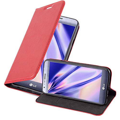Cadorabo Funda Libro para LG X CAM en Rojo Manzana - Cubierta Proteccíon con Cierre Magnético, Tarjetero y Función de Suporte - Etui Case Cover Carcasa