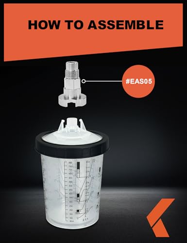 Image of KREFINISH Paint System Spray Gun Cup Adapter - HVLP Spray Guns for Master Paint System MPS Spray Gun Cup Liners & Lids