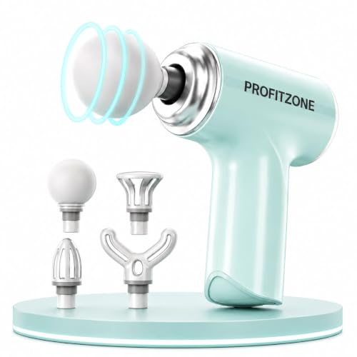Massage Gun Muscle Recovery Handheld Percussion Body Massager With 4 Interchangeable Massage Heads Cordless Pain Relief Massager Neck Back Shoulder Legs Full Body (1)