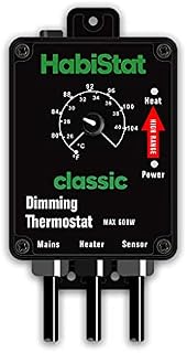Habistat - Dimming Thermostat - Classic Range - White - 600w - Designed Specifically For Controlling Light Bulbs & Heaters - Suitable For Reptiles - Accurate Temperature Control - Easy To Use