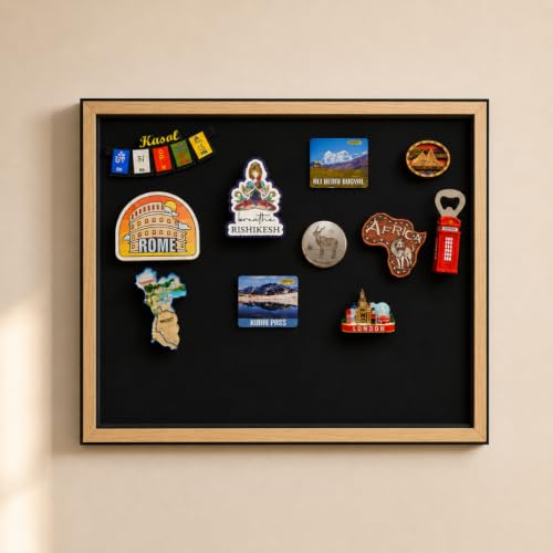 Image of Travel Souvenir Magnet Frame - Solid Background | Black | 12 inchx18 inch (Vertical)