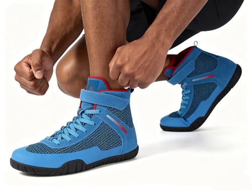 Image of Sisttke Mens Wrestling Shoes Boxing Shoe Wide | Wide Width Zero Drop Sole,Weightlifting,Powerlifting,Bodybuilding,Fitness,Lightweight,Non-Slip,for Competition & Training