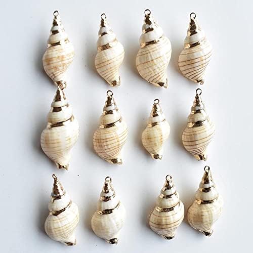 天然水晶の原石 天然クリスタル 20 ピース/ロット天然シェルコンクチャームペンダント、クリスタルストーンを飾る