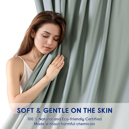 Image of SONORO KATE 100% Egyptian Cotton Sheets,1200 Series,Cal King Size | Soft Breathable & Cooling LuxuryHotel Cotton,Sateen Weave for Soft Feel,Fits Upto 16 inch Mattress,4PC,Sea Glass