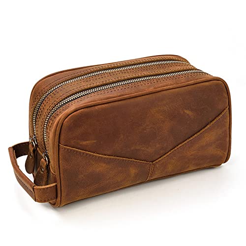 Toiletry Bag Men's Clutch Retro Unisex Large Capacity Double-layer Zipper