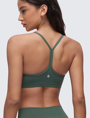 Image of CRZ YOGA Butterluxe Ruched Sports Bras | Light Support, Removable Pads, Yoga, Extremely Soft, Y Back, V Neck, Spaghetti Straps, for Women