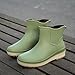 Women's Rain Boots Waterproof Short Rain Boots Unisex Fashion Non-Slip Mid Heel Rubber Boot Outdoor Platform Garden Shoes Kitchen Fishing Camping Rain Boot Green