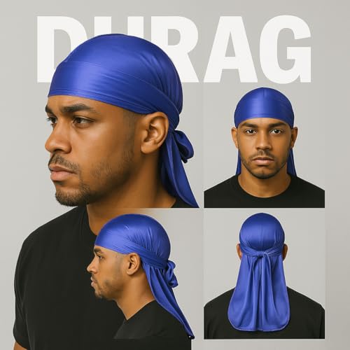 Image of Premium Durag Pack for Men, Silky Doo Rag Cap for 360 540 720 Waves