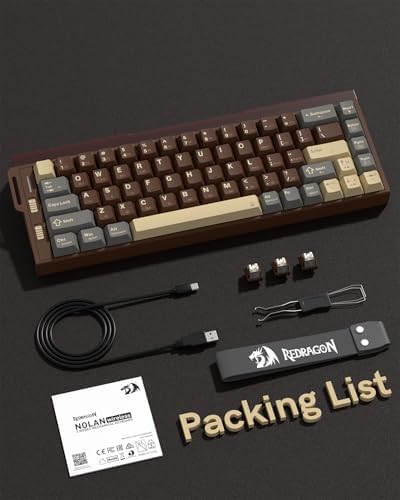 Redragon K752 Wireless Mechanical Keyboard, 60% Gasket Mount Gaming Keyboard with RGB Backlit, Creamy Sound, Tri-Mode 2.4GHz/BT5.0, Hot-Swappable, PBT Keycaps for PC/Mac Gamer — view 8
