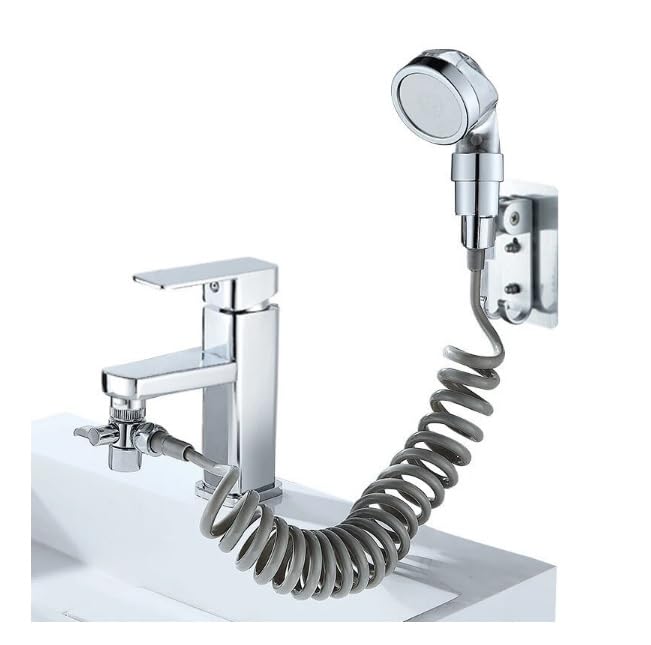 Snevad Stainless Steel Health Faucet Set for Bathroom Kitchen Spray Jet Spray for Toilet Shower Faucet Sink Sprayer, Handheld Faucet Set Washbasin External Double Control Heads Sink Tap [17x8x10 CM] (B0DCZ1LXF6) Amazon Price History, Amazon Price Tracker