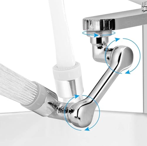 Image of 1080 Multifunctional Rotating Splash Proof Filter Extender Faucet Aerator 2 Water Outlet Modes Swivel Robotic Arm Adapter for Bathroom Kitchen Faucet for Kitchen sink faucet