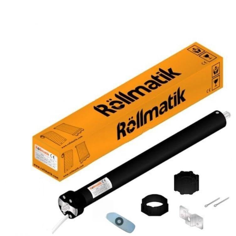 Rollmatik | Motore per Tapparelle Elettriche Portata 60Kg 30Nm con Telecomando. Finecorsa Meccanici. 6 Fili Predisposto per Pulsante SU/GIU Apertura Automatica Persiane -