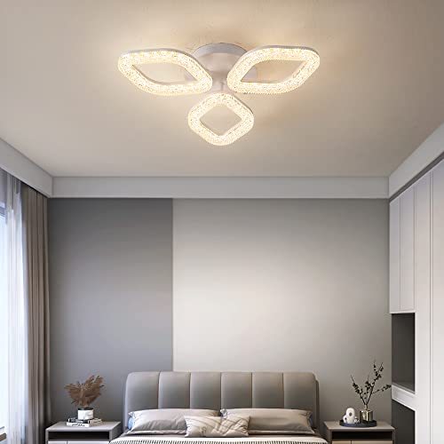 LED Deckenlampe XL-3 Deckenleuchte Lampe mit Fernbedienung Lichtfarbe Farbton einstellbar dimmbar durchsichtiger Acryl Schirm A+ LED Deckenleuchte Lampen Leuchte Wohnzimmerleuchte (XL-3 52 cm)