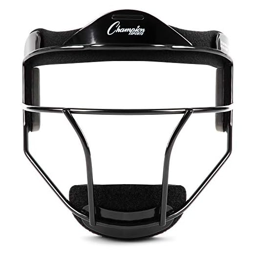 Champion Sports Steel Softball Face Mask - Classic Baseball Fielders Masks for Adults - Durable Head Guards - Premium Sports Accessories for Indoors and Outdoors - Black