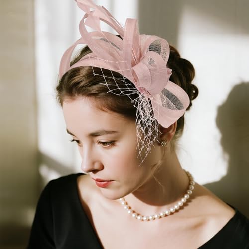 Fascinador para mujer elegante para fiesta de té miniatura 2
