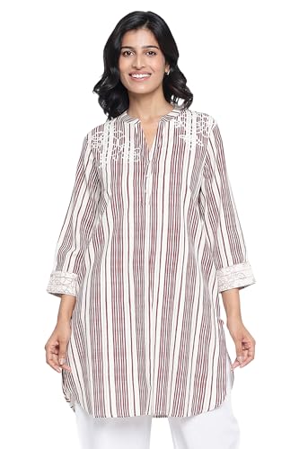 Haut droit crème coton plat imprimé femme vêtement léger été W for Woman